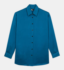 Silk Shirt | Women | Medium Blue