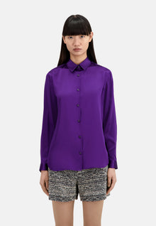 Mauve Satin Silk Shirt | Women | Purple