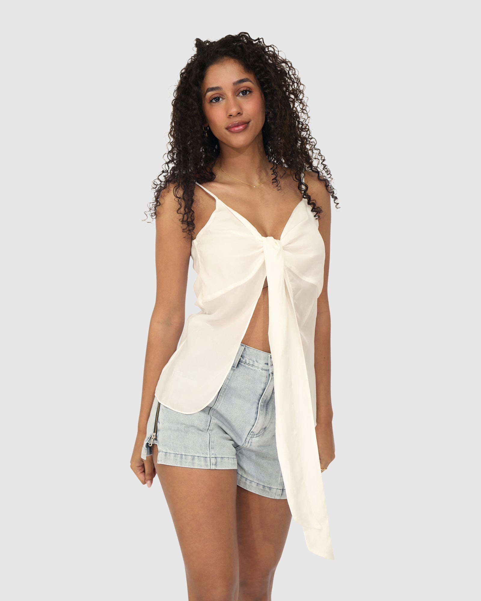 Women | First Class Reversible Tie Top | White