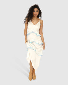 Women | Lovely Day Ruffle Maxi Dress | White