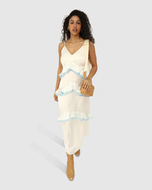Women | Lovely Day Ruffle Maxi Dress | White
