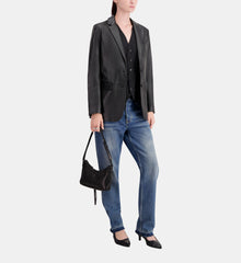 Leather Suit Jacket | Women | Black