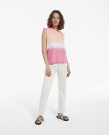 Gradient Pink And White Cotton T-Shirt | Women | Blush