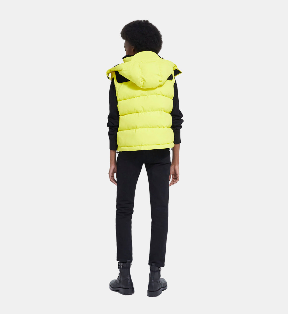 Sleeveless Down Jacket | Women | Yellow Fluo