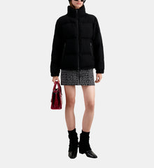 Tweed Puffer Jacket | Women | Black