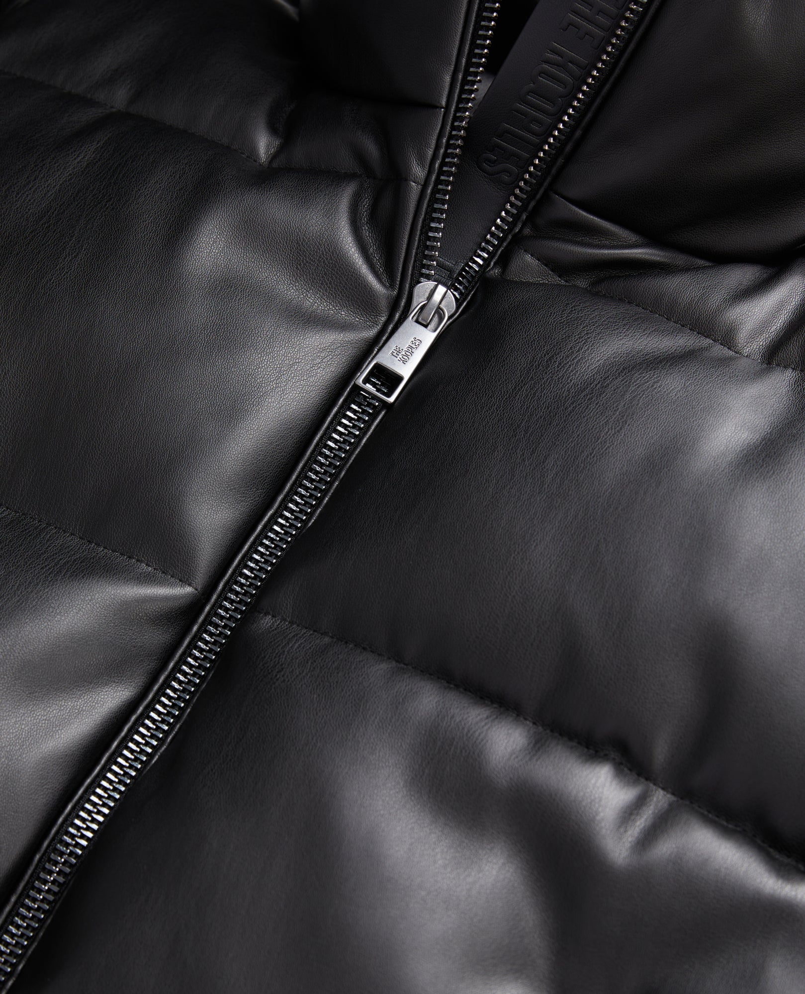 Faux Leather Puffer Jacket | Women | Black