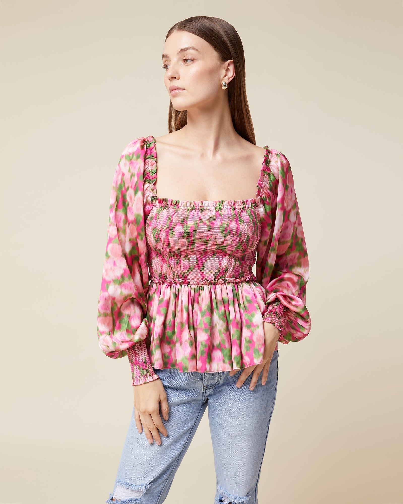 Smocked Blouse | Magenta