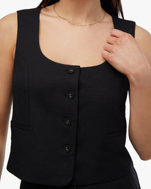 Scoop Tailored Vest | Black