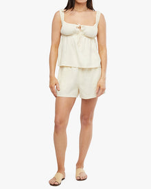 Tie Front Cami Top | Antique White