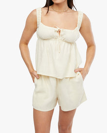 Tie Front Cami Top | Antique White