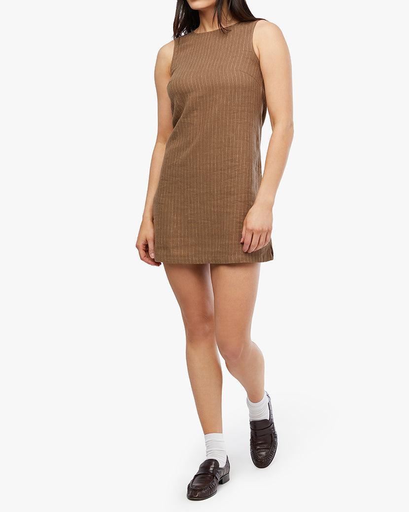A-line Muscle Dress | Brown