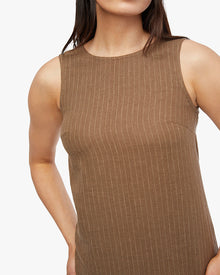 A-line Muscle Dress | Brown