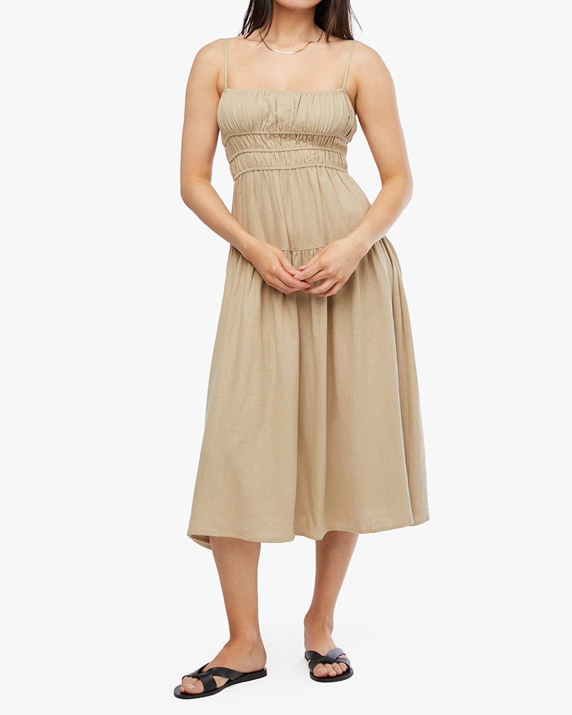 Scrunchie Midi Dress | Safari