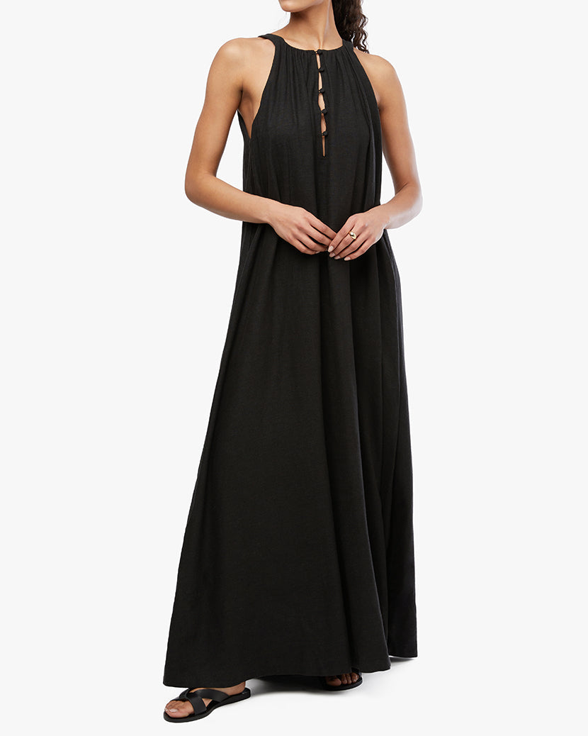 Flowy A-line Maxi Dress | Black Flowy A-line Maxi Dress | Black