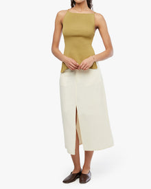 Front Slit Skirt | Antique White