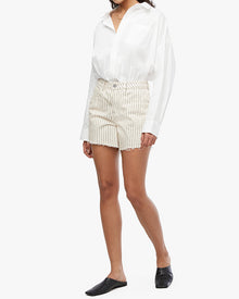 High Rise Flare Short | Antique White