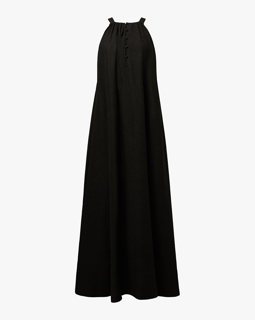princess polly baby blue dress The Olivia Flowy Maxi Dress Black – Vanessa The Brand main image 0