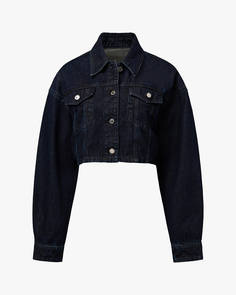 Cropped Denim Jacket | Raw Wash