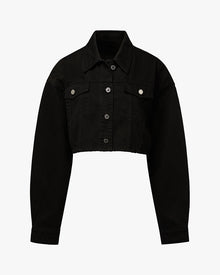 Cropped Denim Jacket | Black