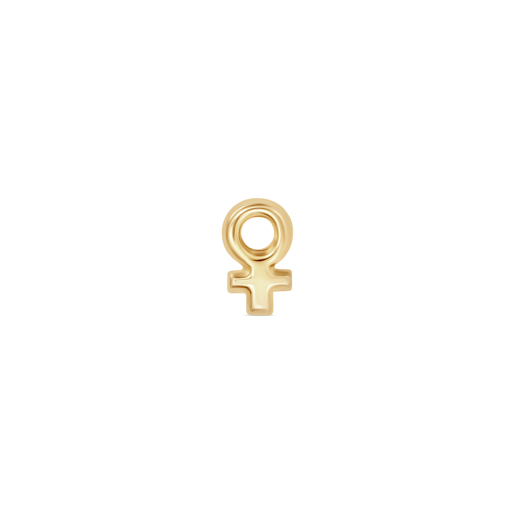 Female Symbol Piercing Earring | 14K Yellow Gold