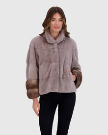 Mink Jacket With Stone Marten Trim | Stucco