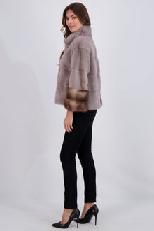 Mink Jacket With Stone Marten Trim | Women | Stucco