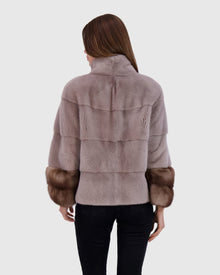 Mink Jacket With Stone Marten Trim | Stucco