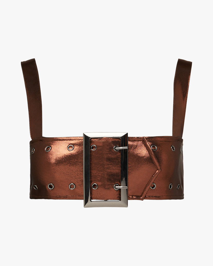 Buckle Bandeau Top | Brown