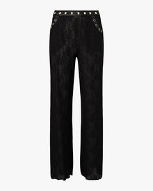 Lace Wide Leg Pant | Black