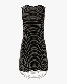 Chain Muscle Mini Dress | Black