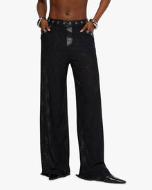 Lace Wide Leg Pant | Black