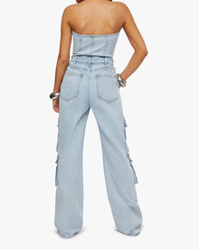 Corset Cargo Jumpsuit | Light Wash