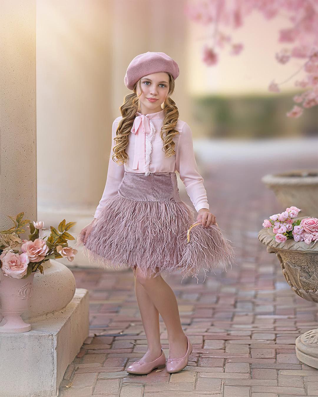 Feather Handbag | Dusty Pink