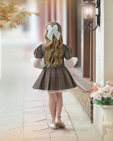 Girl | Blair Estate Tweed Top and Skirt Set | Brown x White