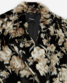 Leopard Printed Faux Fur | Women | Black x Ecru