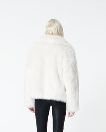 Buttoned Faux Fur Coat | Women | Ecru