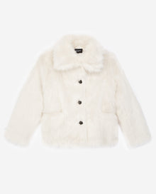 Buttoned Faux Fur Coat | Women | Ecru