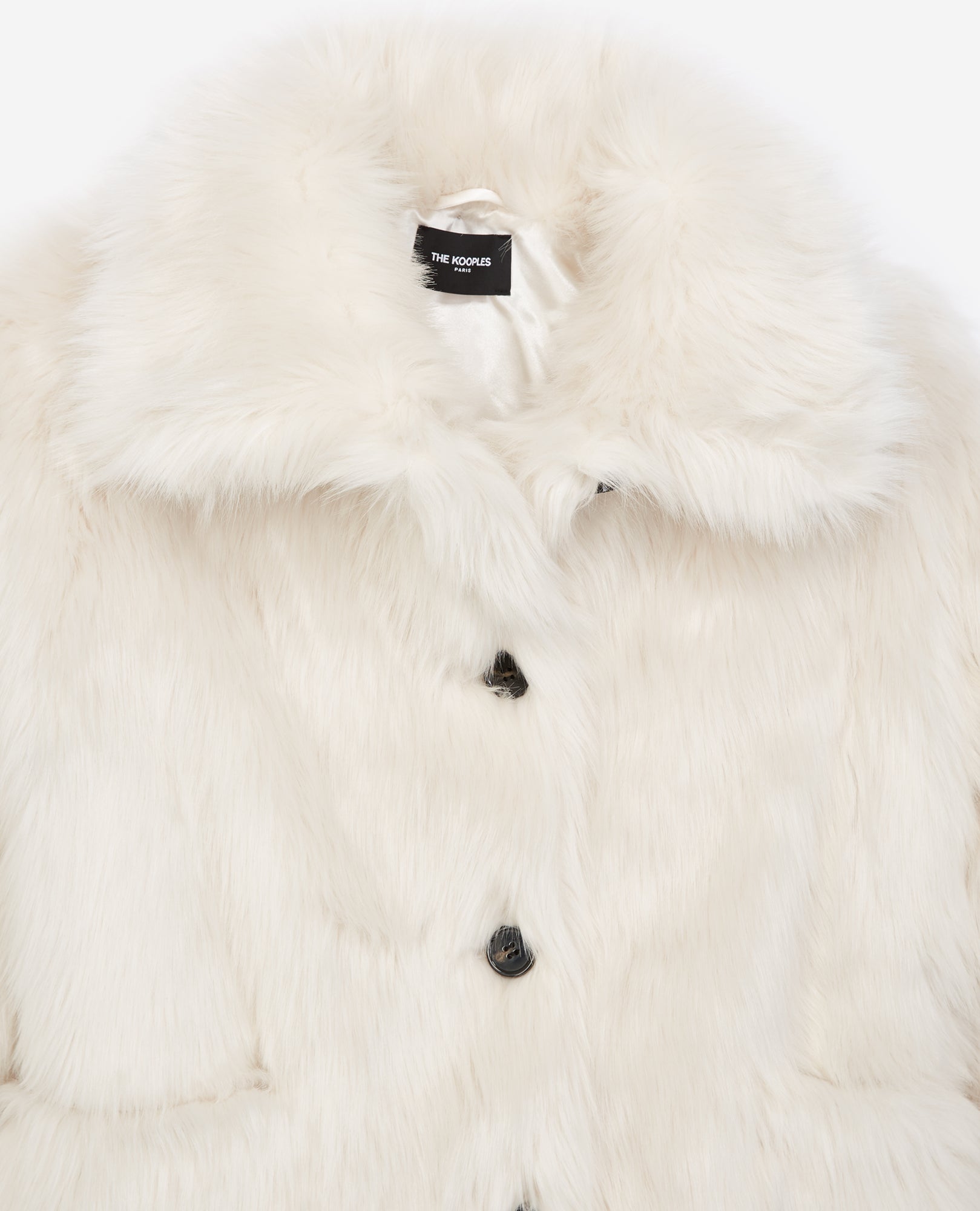 Buttoned Faux Fur Coat | Women | Ecru