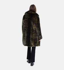 Print Faux Fur Coat | Women | Leopard