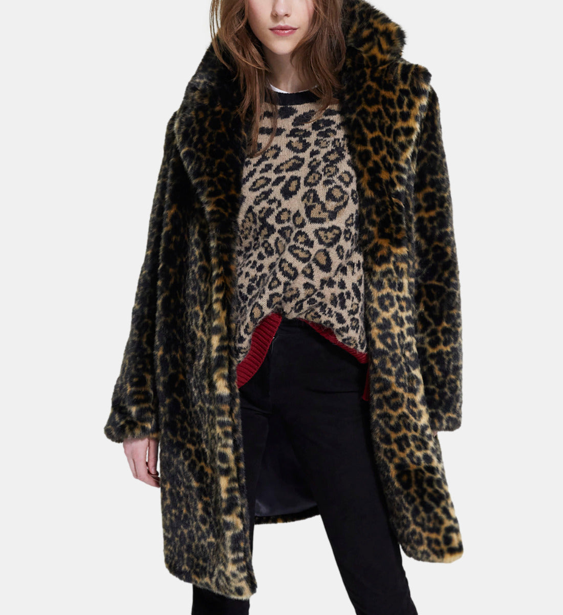 Print Faux Fur Coat | Women | Leopard