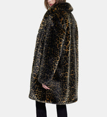 Print Faux Fur Coat | Women | Leopard