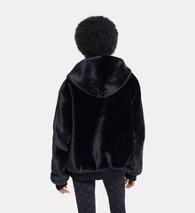 Faux Fur Coat With Hood | Women | Black