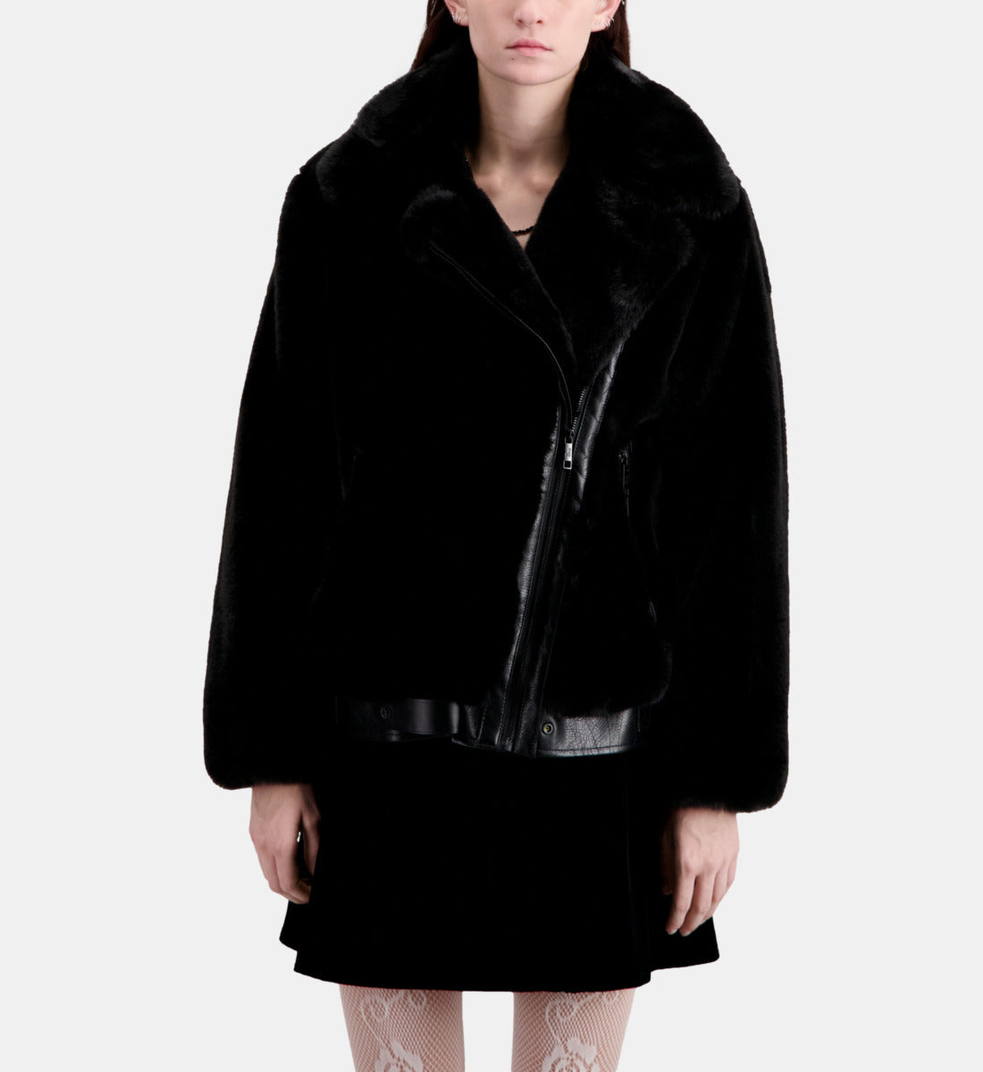 Faux Fur Bomber Jacket | Women | Black