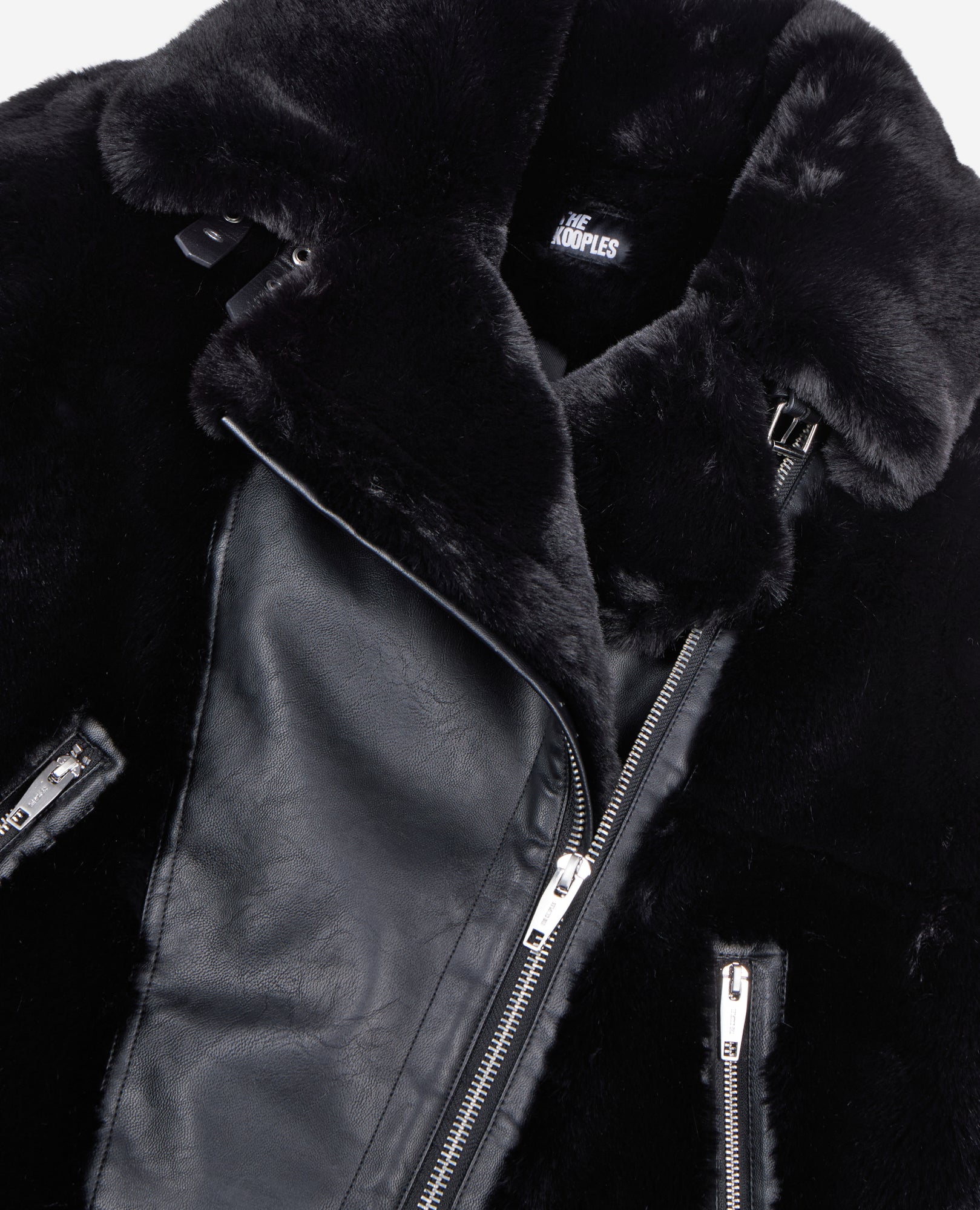 Fur-Effect Aviator Jacket | Women | Black