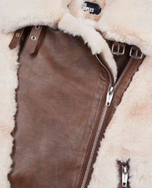 Fur-Effect Aviator Jacket | Women | Ecru