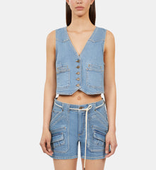 Denim Waistcoat | Women | Blue