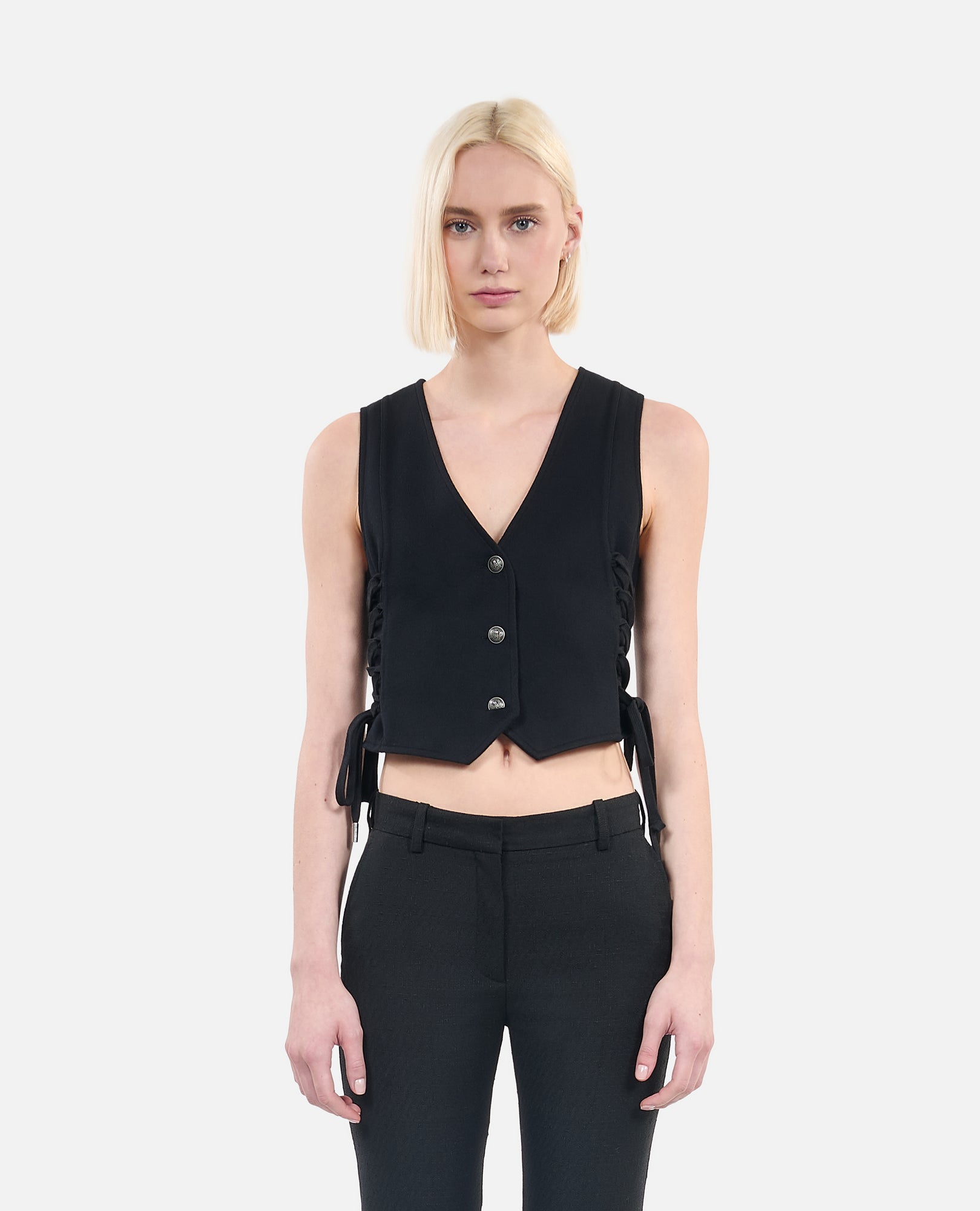 Waistcoat With Lacing | Women | Black