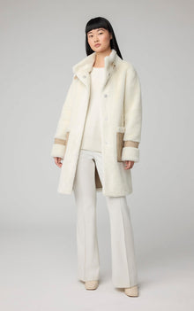 Fiala Straight-Fit Luxe Faux Sherpa Coat | Powder