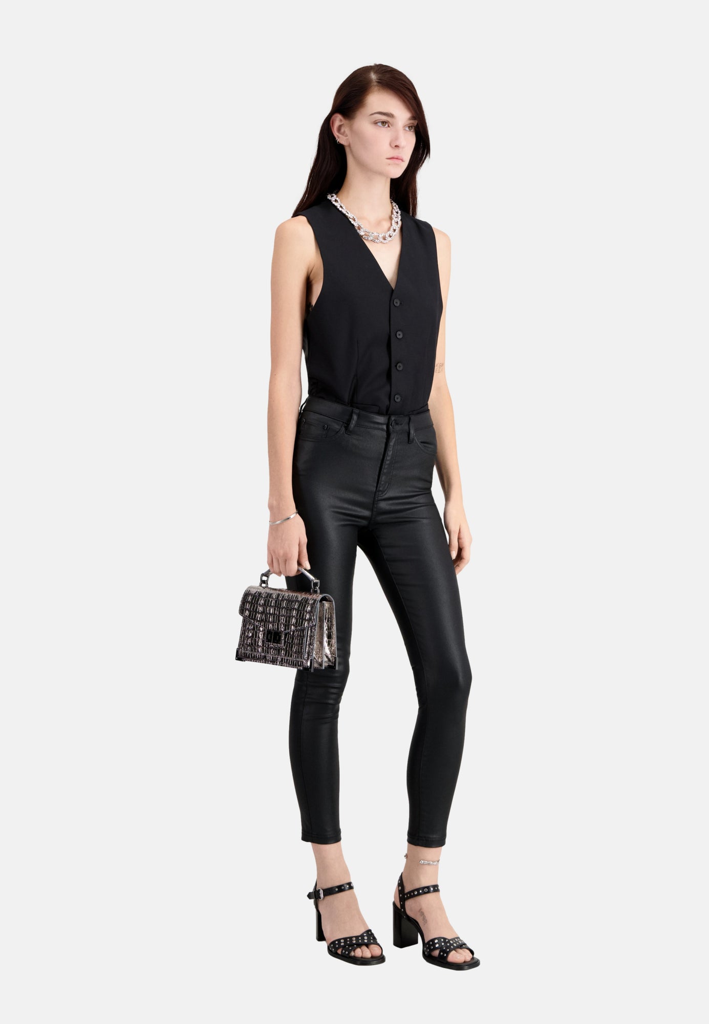 Leather-Effect Jeans | Women | Black