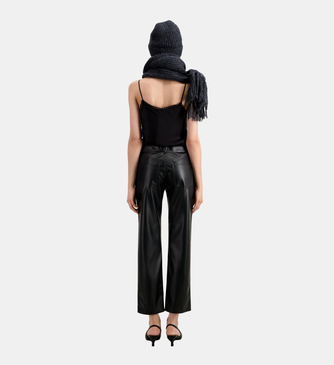 Leather Effect Trousers | Women | Black